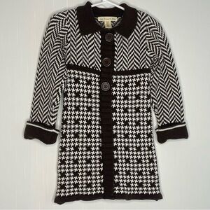 The Eagles Eye Girls Sweater Dress Brown White Chevron Houndstooth 2T